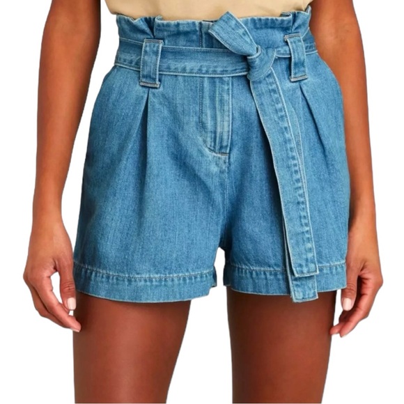 L'AGENCE Pants - L’Agence Hilary Paperbag Denim Shorts